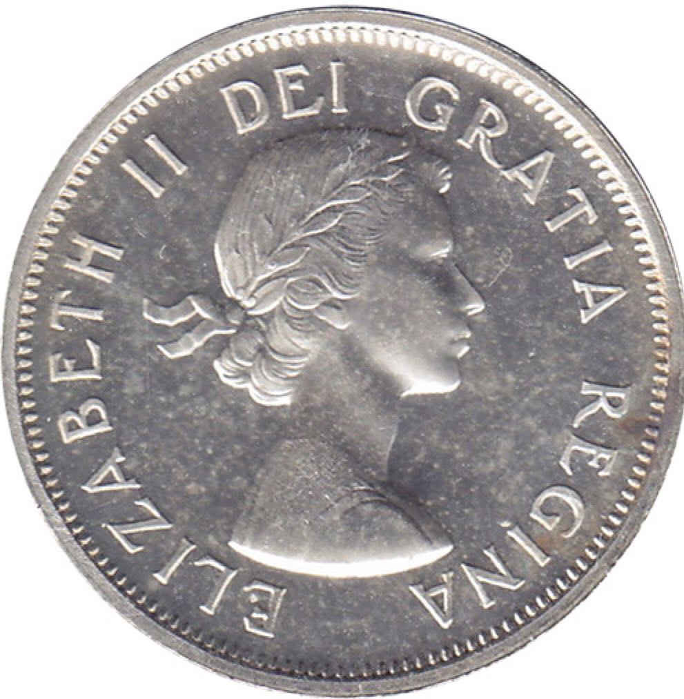 Canadian Silver 25 Cent Coin 1955  coin collectible - Main Image 2