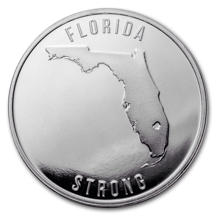 Hurricane Irma Relief Fund Silver Round  coin collectible - Main Image 2