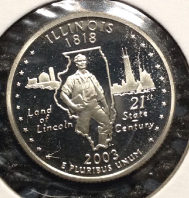 Washington Quarter Silver Proof- Illinois  coin collectible - Main Image 2
