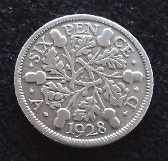 Great Britain 1928 Six Pence  coin collectible - Main Image 2