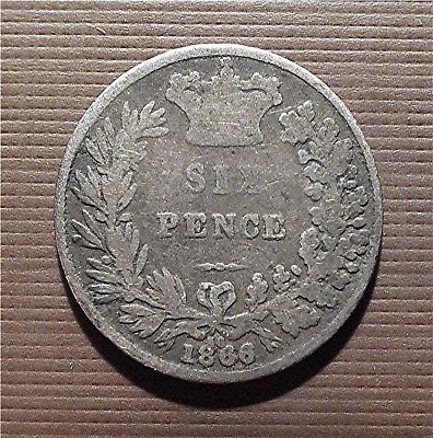 Great Britain 1866 Six Pence  coin collectible - Main Image 2