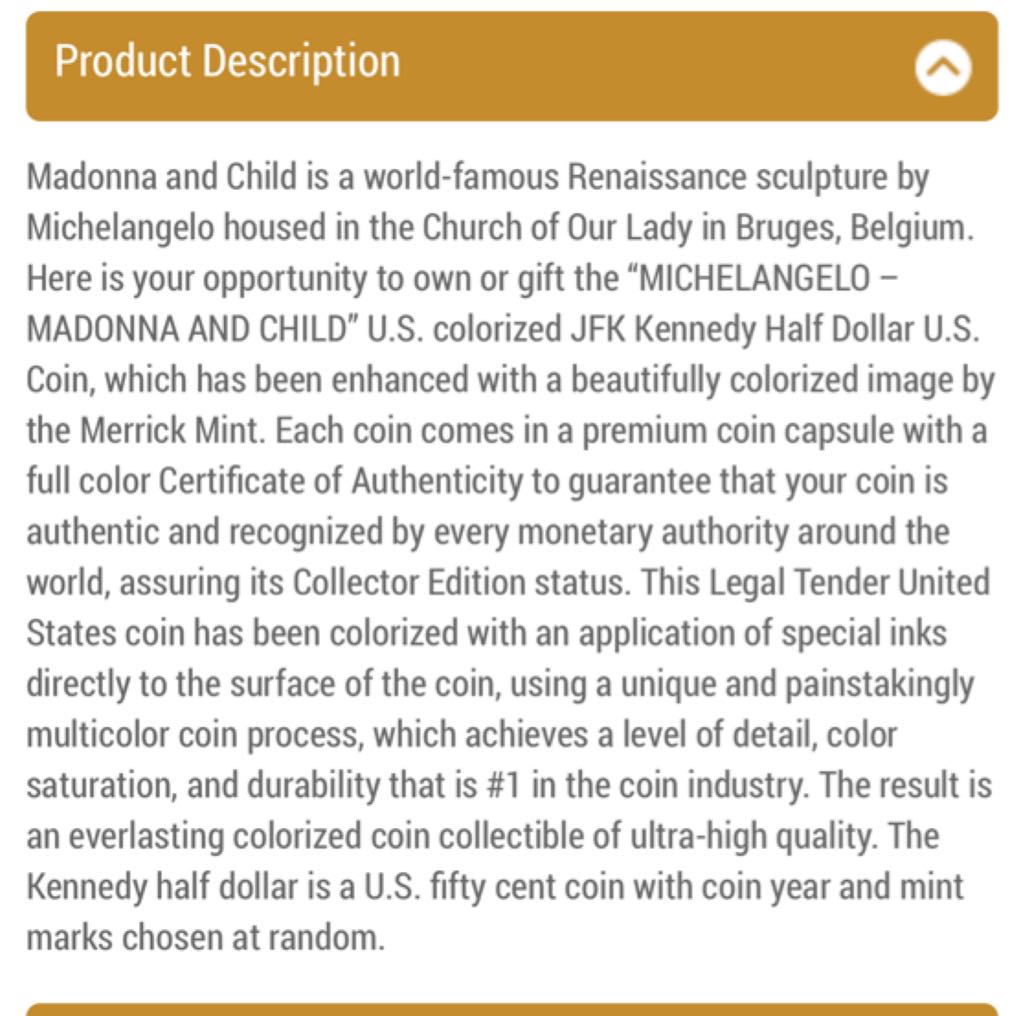 Madonna And A Child  coin collectible - Main Image 2