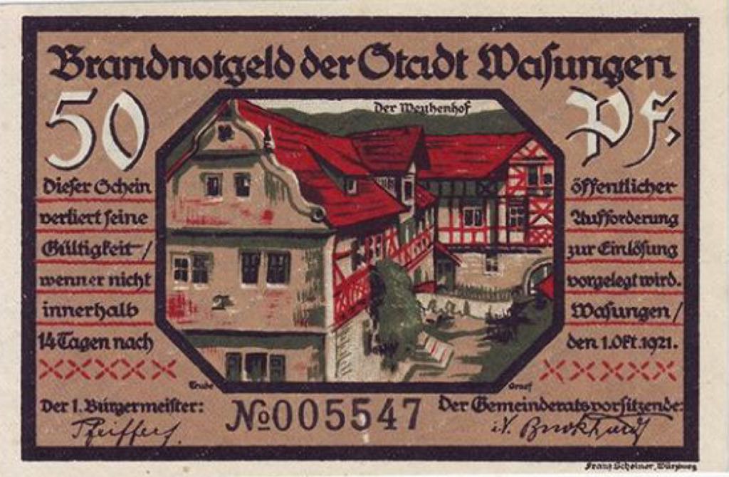 Нотгельд Wafungen 50 пфеннингов  coin collectible - Main Image 2