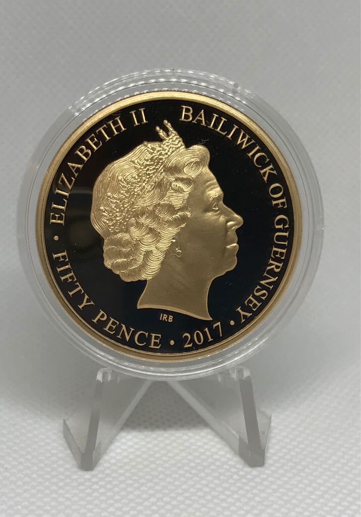 The Platinum Wedding Anniversary Gold Plated Proof 50p - In The Crimson Drawing Room  coin collectible - Main Image 2