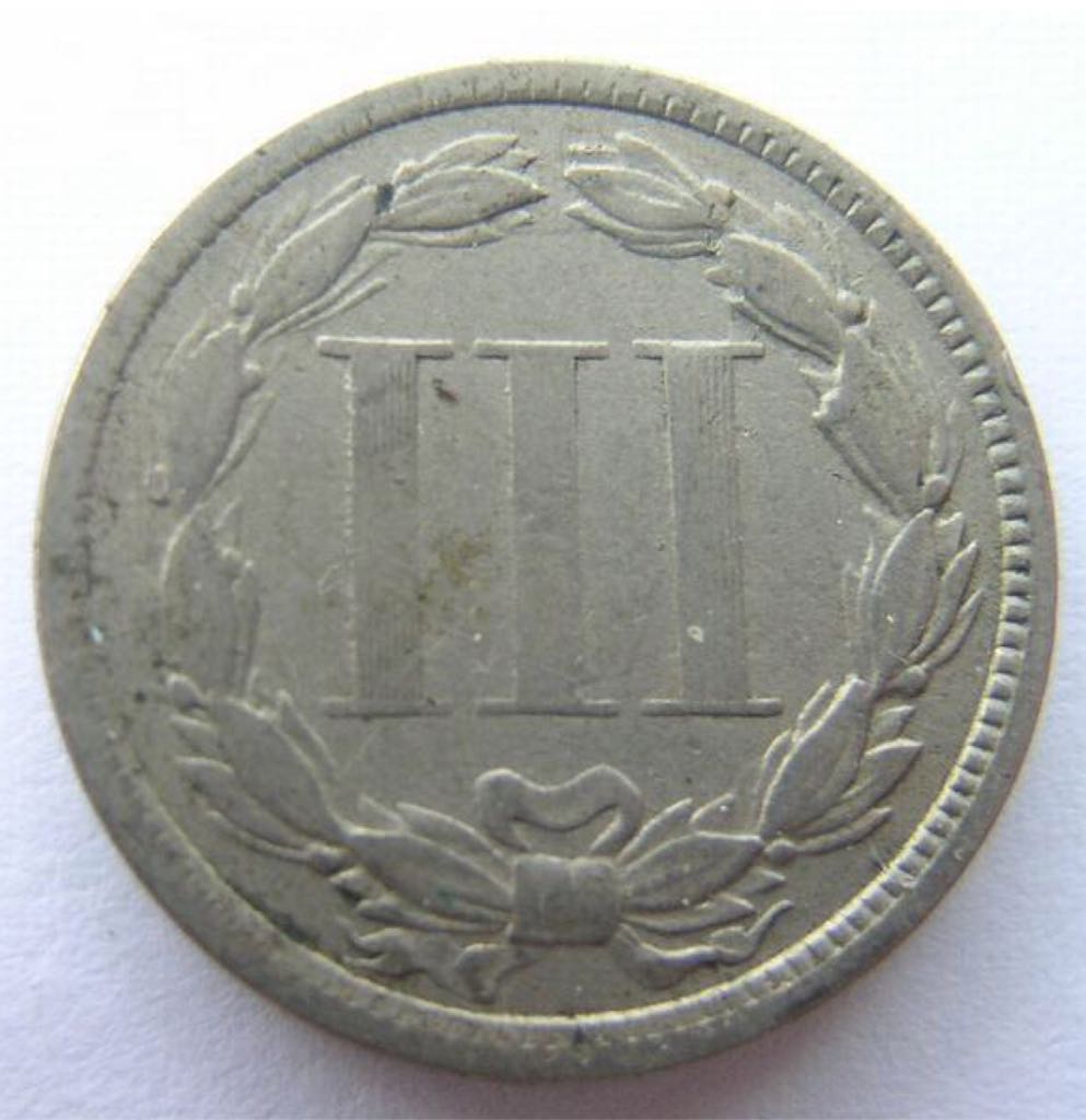 1867 Three Cents  coin collectible - Main Image 2