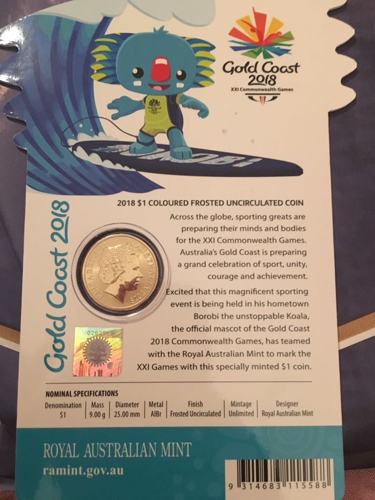 Borobi 2018 $1 Commonwealth Games  coin collectible - Main Image 2