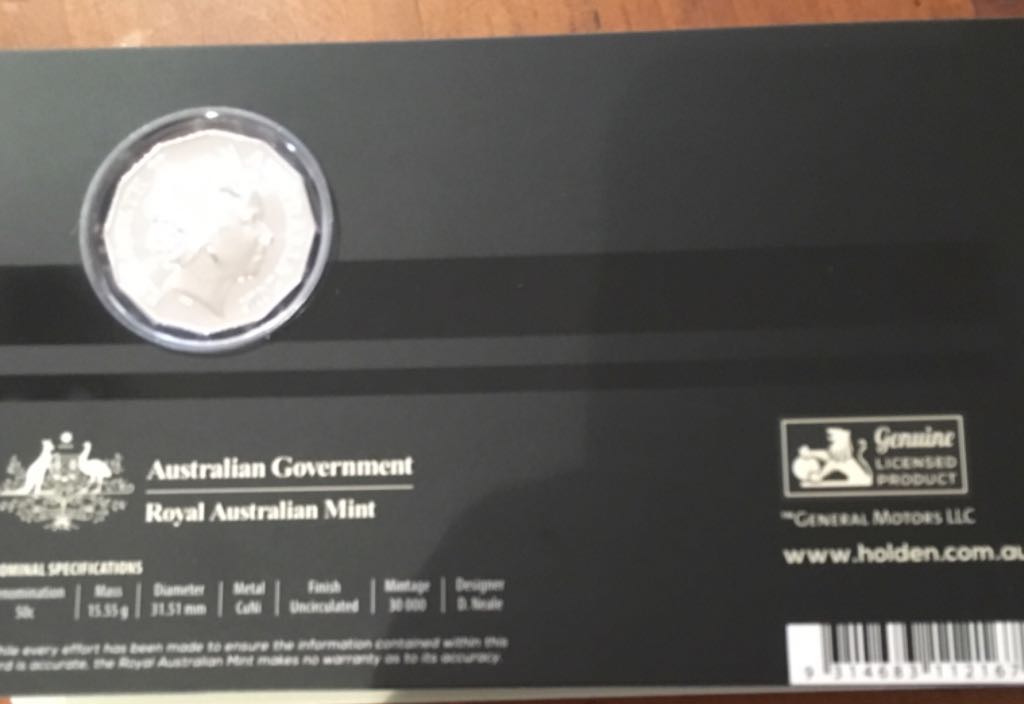 FJ Holden Carded 50 Cent   coin collectible - Main Image 2