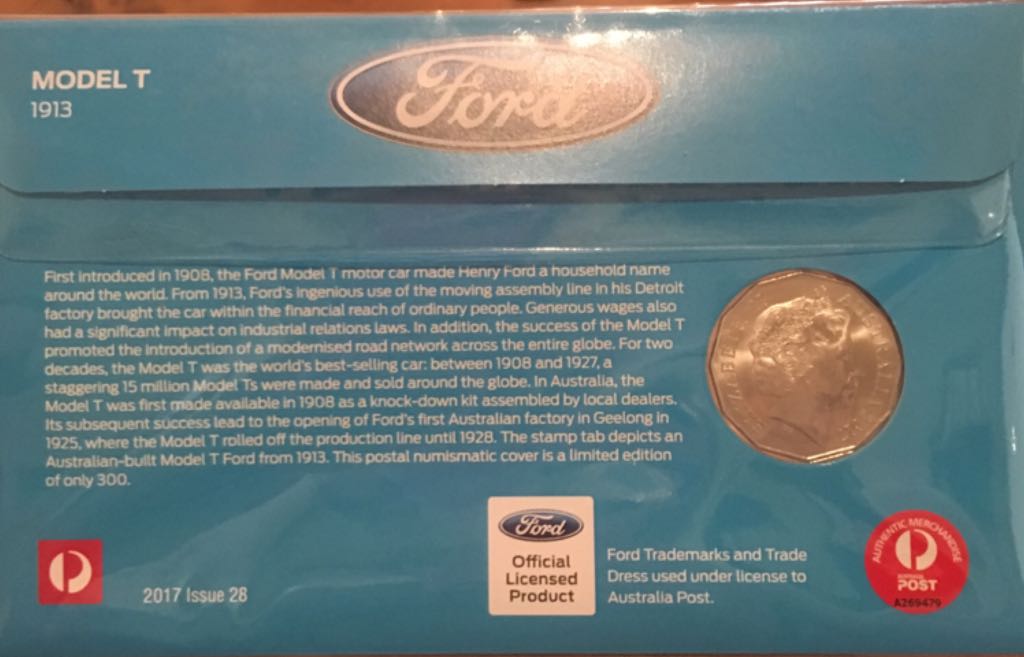 1913 Model T Ford PNC - Impressions Australia Post  coin collectible - Main Image 2
