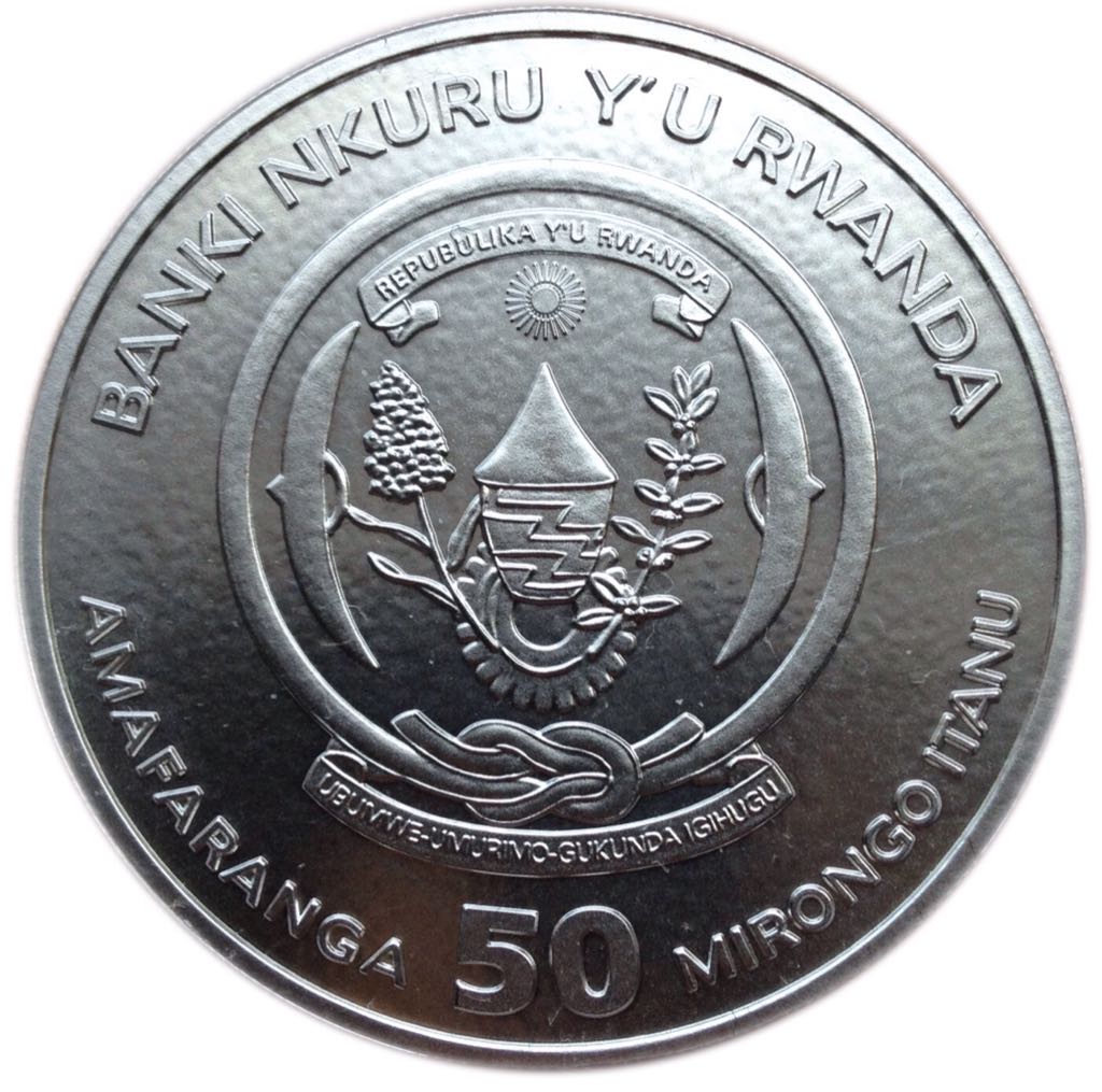 Rwanda Silver 50 Franc Elephant  coin collectible - Main Image 2