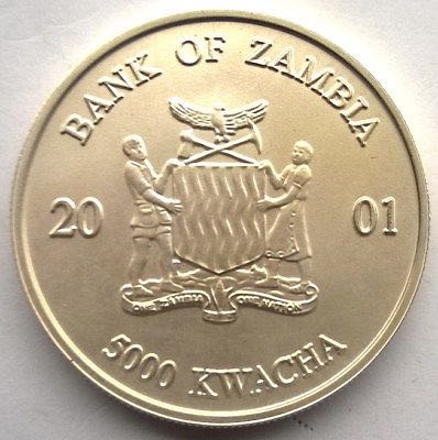 Zambia 5000 Kwacha Silver Elephant  coin collectible - Main Image 2