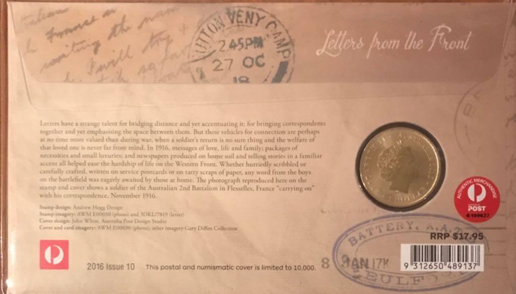 Letters From The Front PNC  coin collectible - Main Image 2