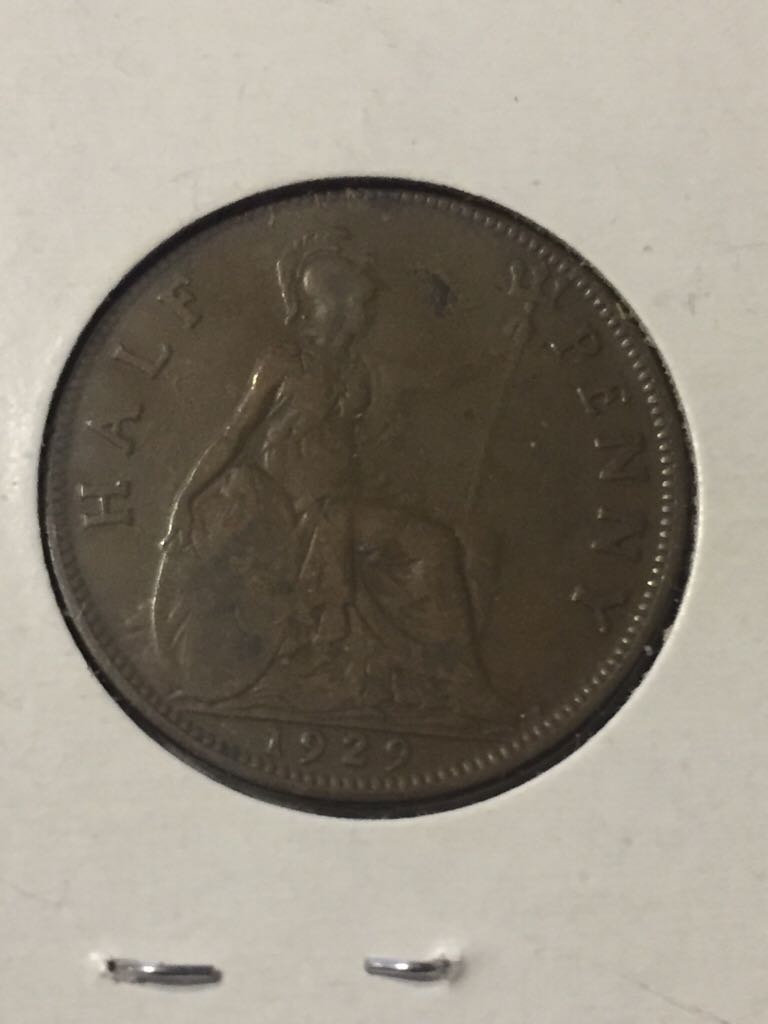 1929 Great Britain Half Penny  coin collectible - Main Image 2