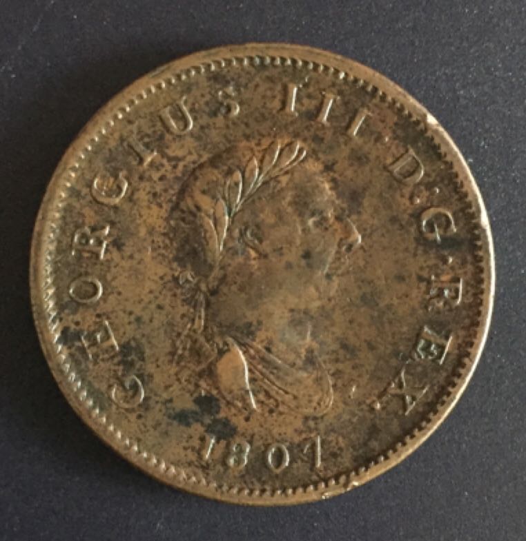1807 King George lll Half Penny  coin collectible - Main Image 2