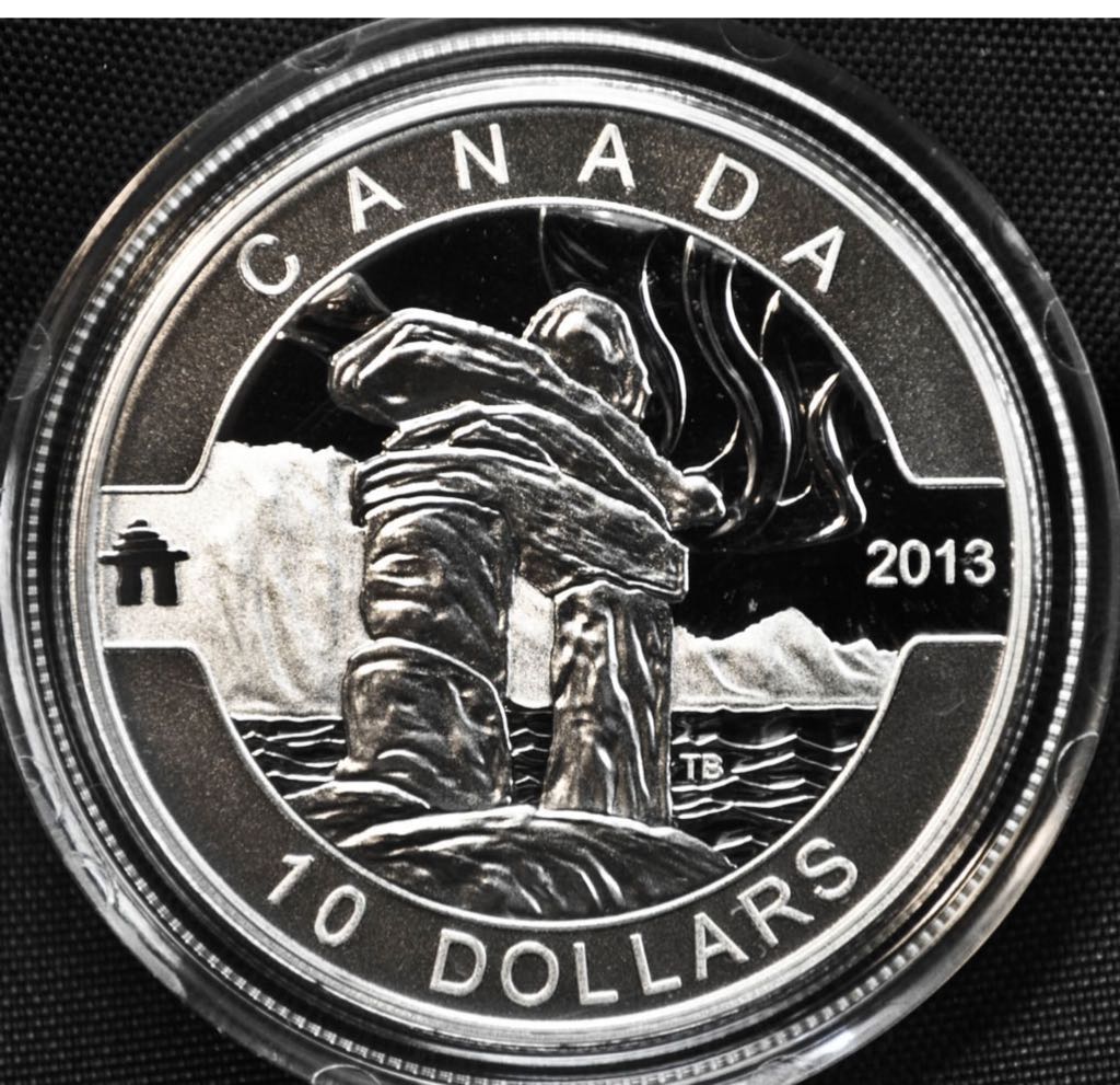 2013 Canadian $10.00 Inukshuck Silver Coin  coin collectible - Main Image 2