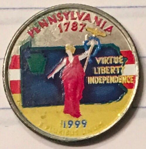 Coins Quarter - 1999 Pennsylvania Colorized Quarter coin collectible - Main Image 1