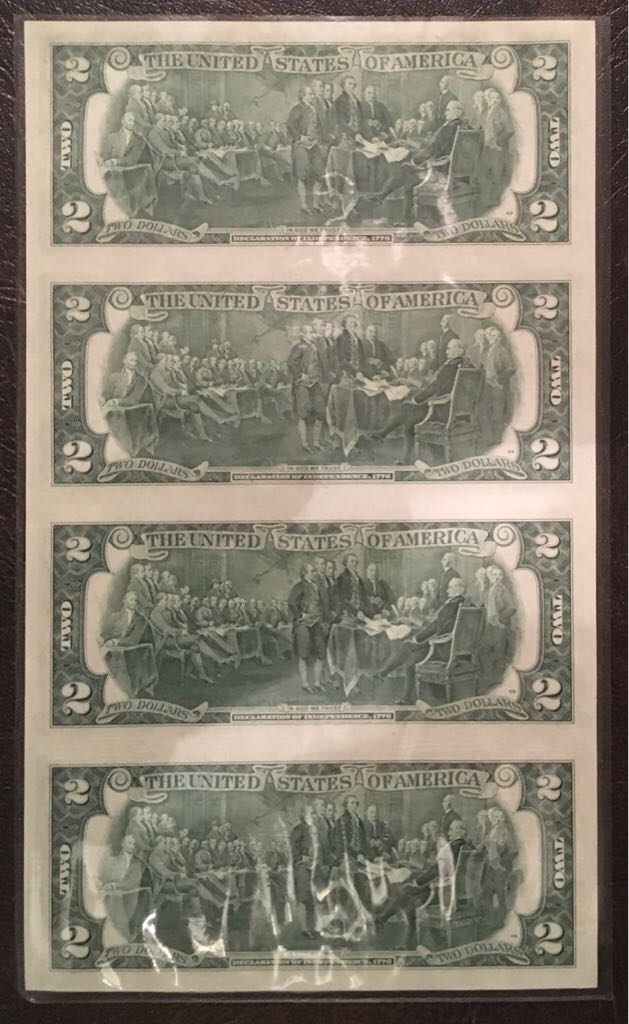 Dollars Twos - (4) 1976 US Mint 4 Uncut  coin collectible - Main Image 2