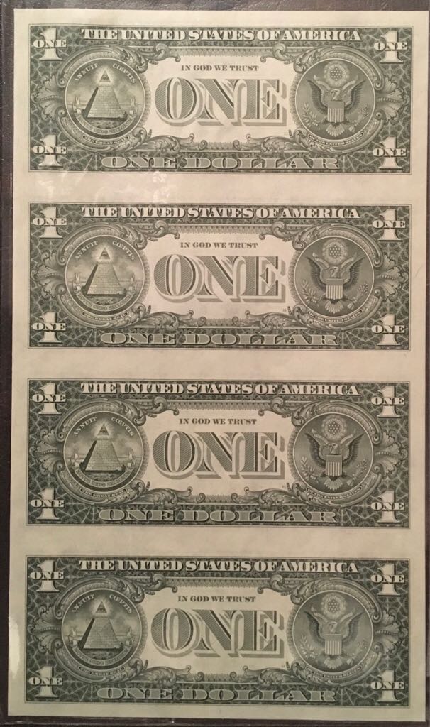 Dollar Bills - Ones (4) 1985 US Mint 4 Uncut  coin collectible - Main Image 2