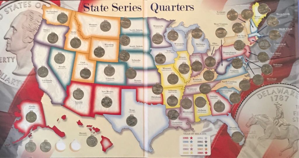Coin Book 25 - Quarters - State Collectors Map (Angelas)  coin collectible - Main Image 2
