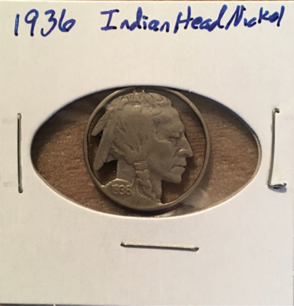 (BCs) Pendant - 1936 Indian Head Nickel coin collectible - Main Image 1