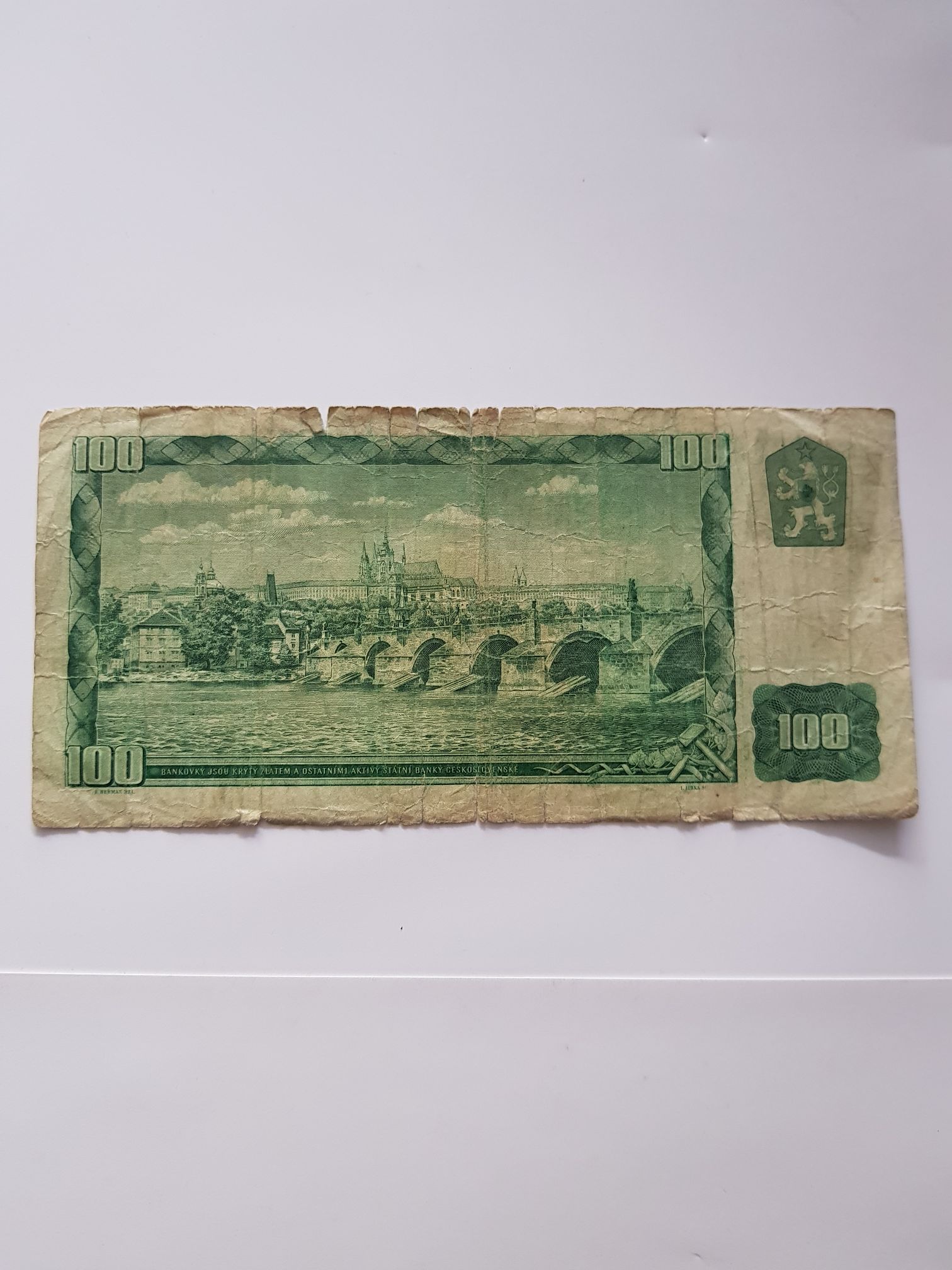 1931 Czechoslovakia Banknote 100 Korun Circulated.  coin collectible - Main Image 2