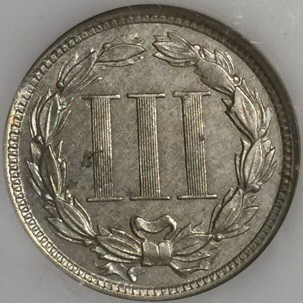 1865 Three Cent  coin collectible - Main Image 2