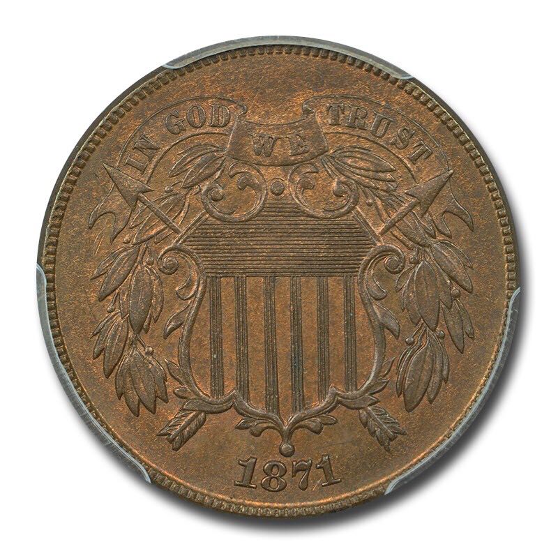 1871 Two Cent Piece  coin collectible - Main Image 2