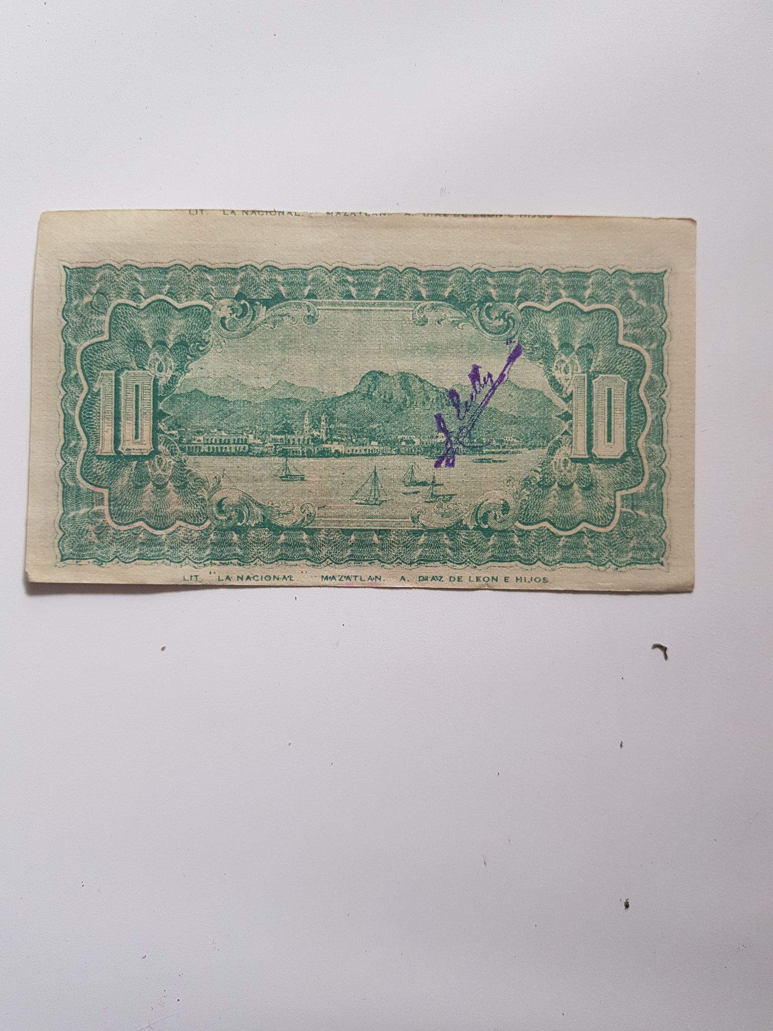 Billete De .10 Centavos Tesorería De La Federación  coin collectible - Main Image 2