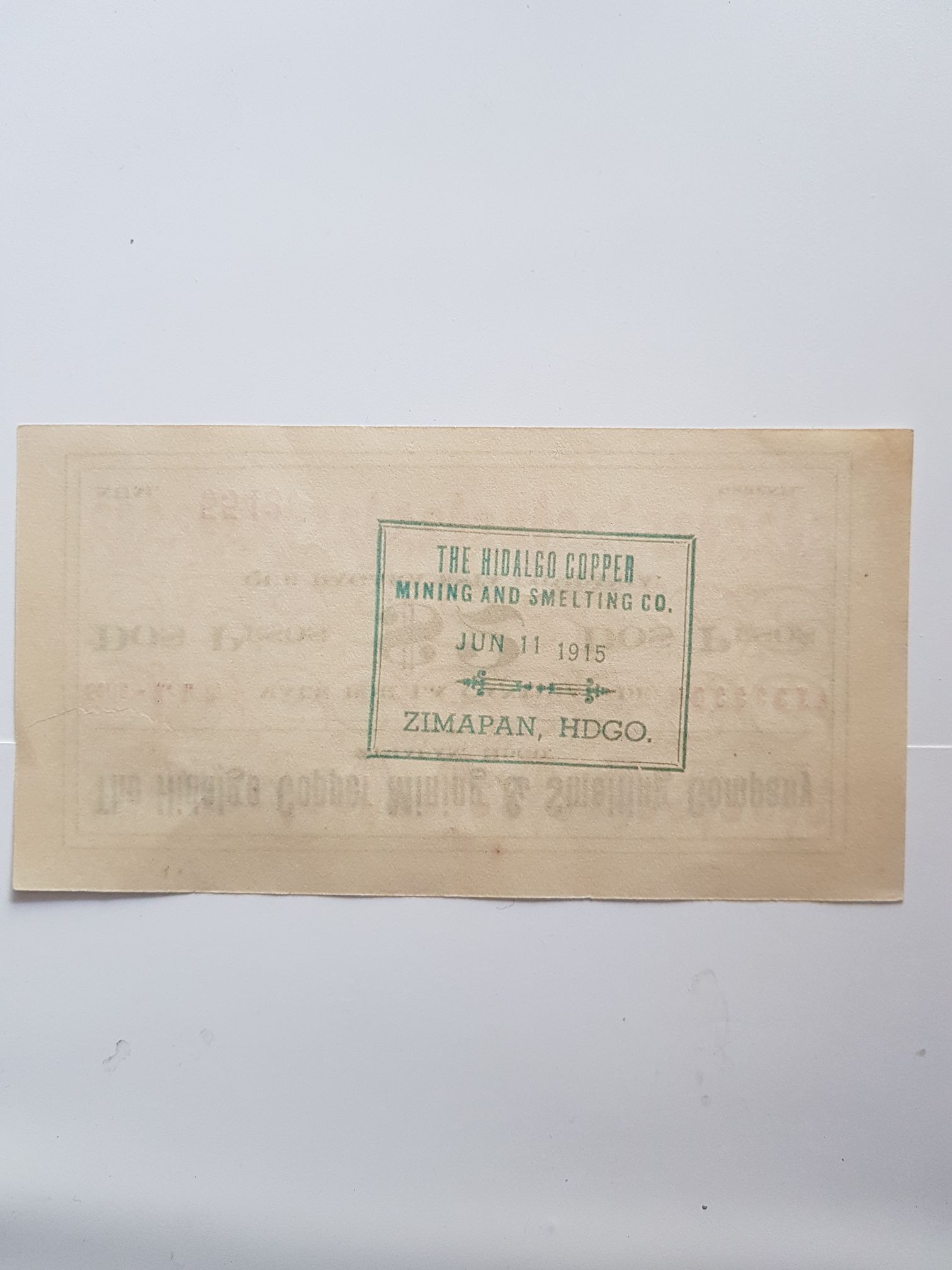 Vale 2 Pesos The Hidalgo Cooper Mining & Smelting Company  coin collectible - Main Image 2