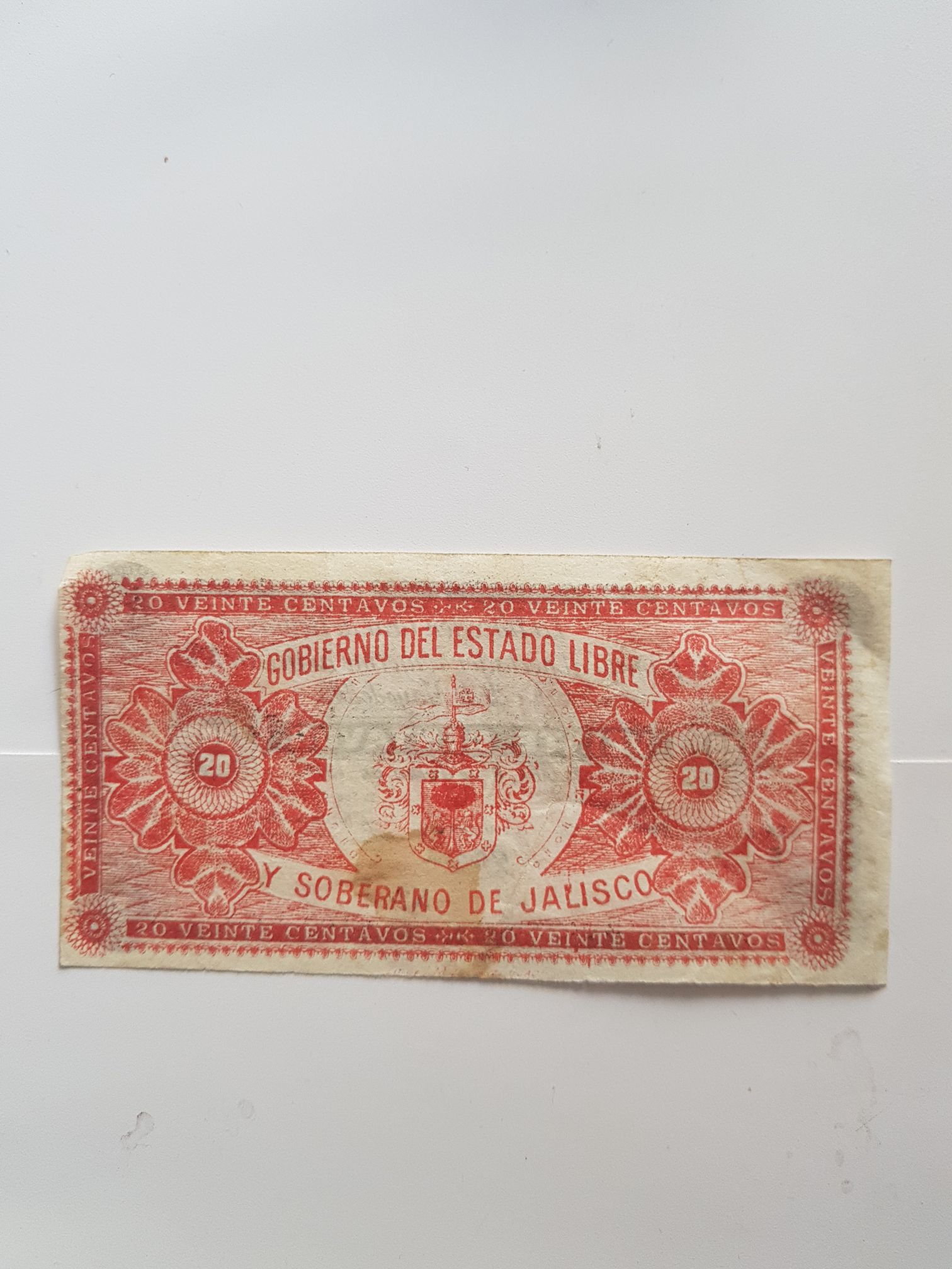 Billete De .20 Centavos Decreto 8 De Junio  coin collectible - Main Image 2
