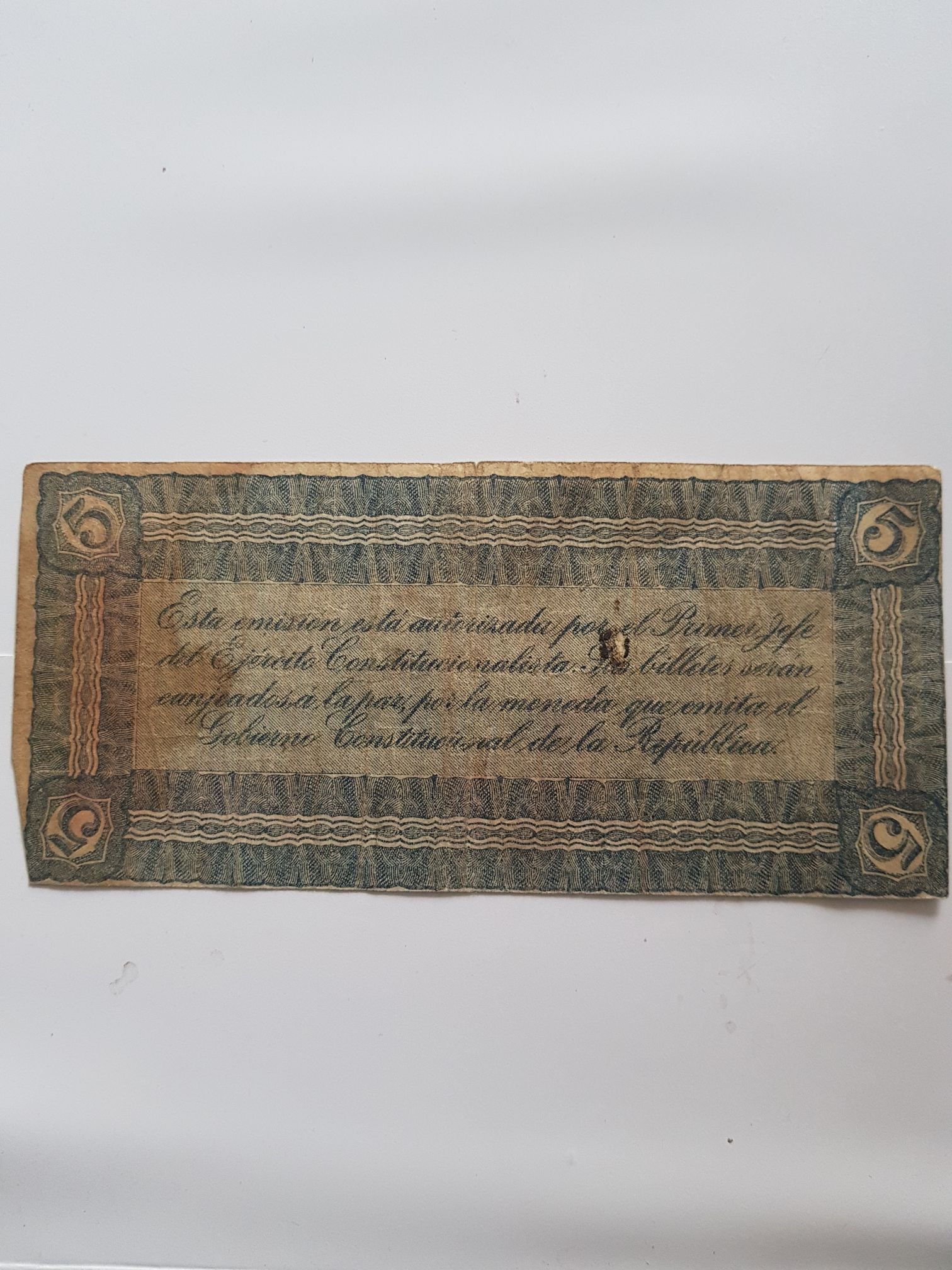 Billete De 5 Pesos ( Durango)  coin collectible - Main Image 2