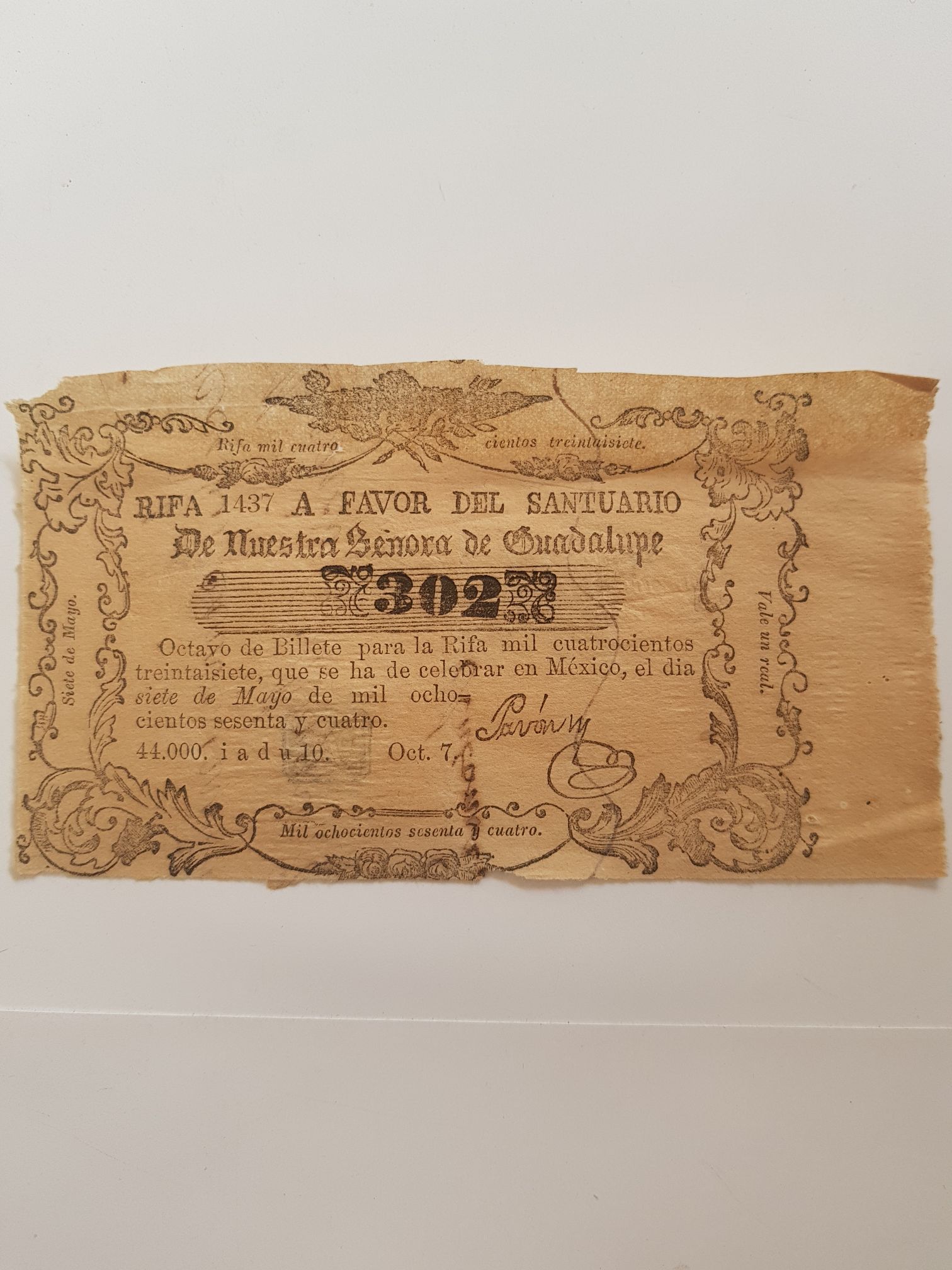 Boleto De Rifa ( Muestra Señora De Guadalupe)  coin collectible - Main Image 1