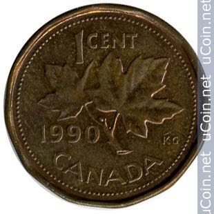 Canadian 1 Cent 1990  coin collectible - Main Image 2