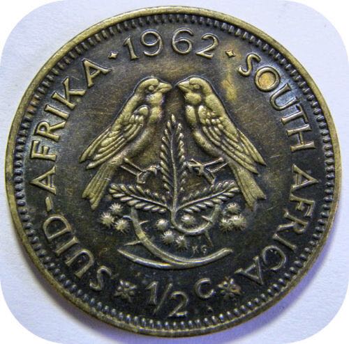 South African 1/2C 1962  coin collectible - Main Image 2