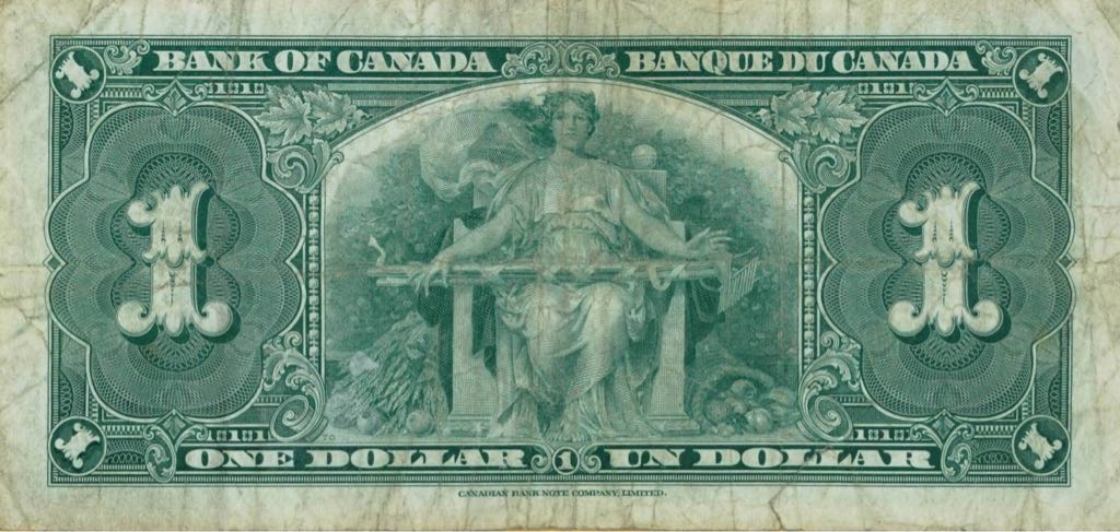 1937 Canadian $1.00 King George VII Bill  coin collectible - Main Image 2