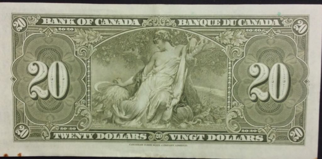 1937 Canadian $20.00 George VI Bill  coin collectible - Main Image 2