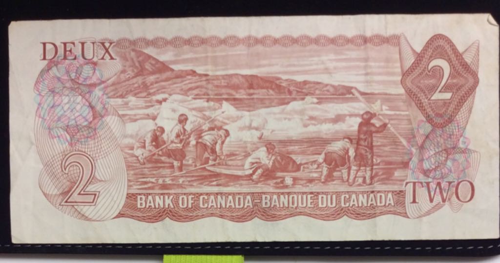 1974 Canadian $2.00 Dollar Queen Elisabeth II Bill  coin collectible - Main Image 2