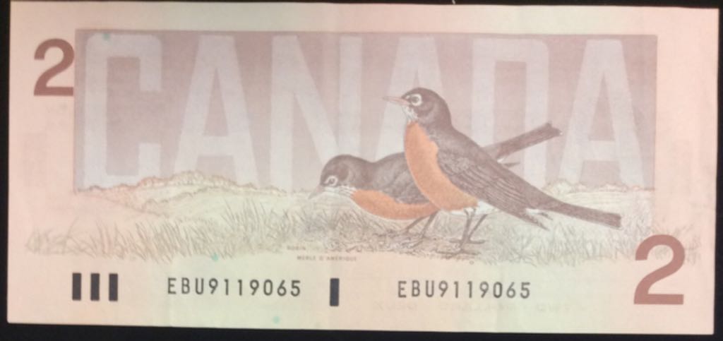 1986 Canadian $2.00 Dollar Queen Elisabeth II Bill  coin collectible - Main Image 2