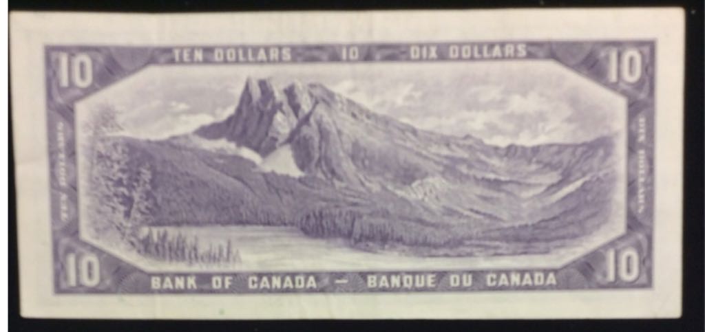 1954 Canadian $10 Dollar Queen Elisabeth II Bill  coin collectible - Main Image 2