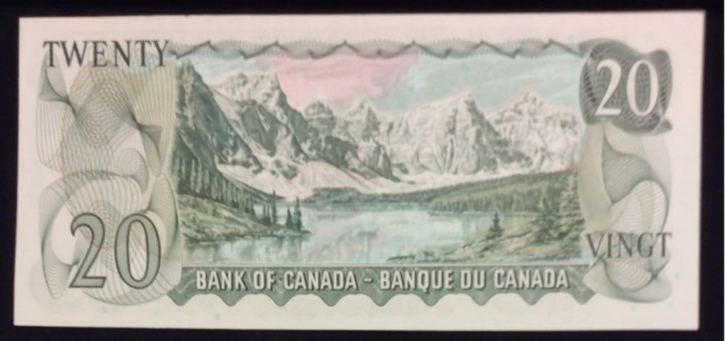 1969 Canadian $20 Dollar Queen Elisabeth II Bill  coin collectible - Main Image 2