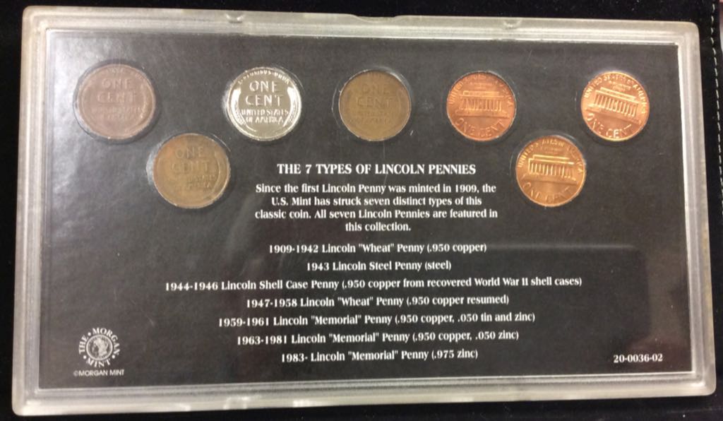 The Seven Types Of Lincoln Pennies Amderican  coin collectible - Main Image 2