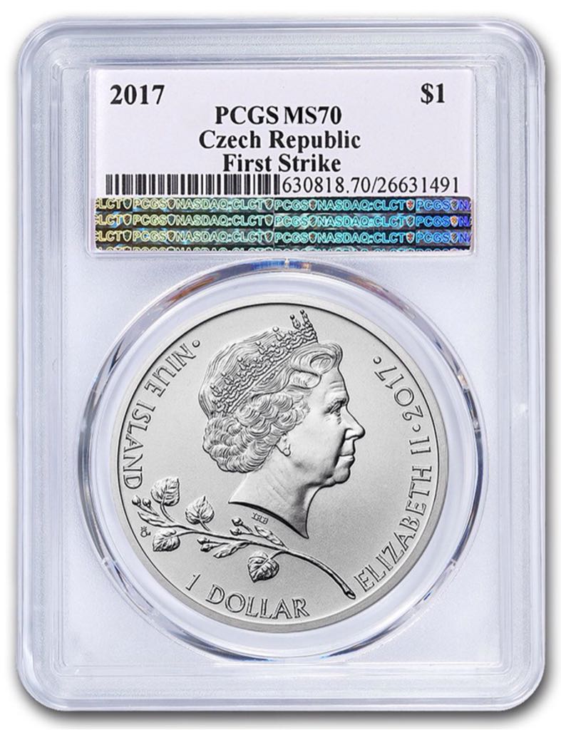 Niue 1 Oz Silver Czech Lion MS70 PCGS  coin collectible - Main Image 2