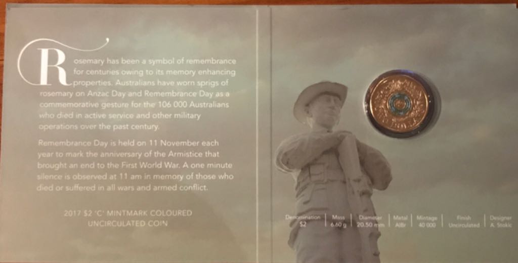 Rememberance Day 2017  coin collectible - Main Image 2