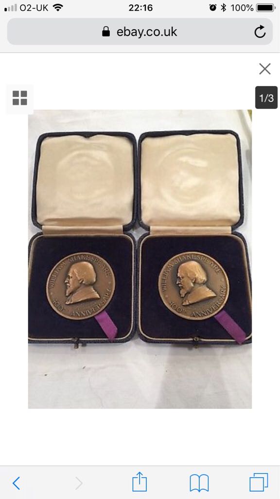 William Shakespeare 400th Anniversary Medal  coin collectible - Main Image 2