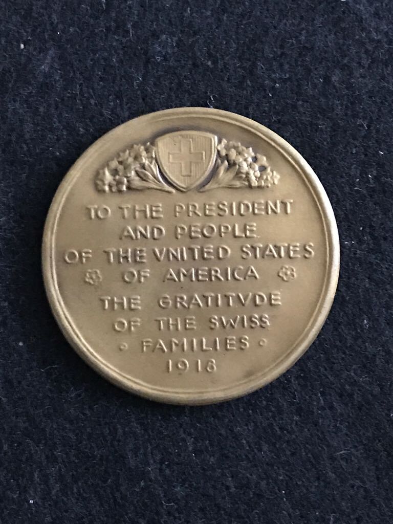 WWI Swiss Thank You Medal To America  coin collectible - Main Image 2