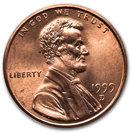 1999 D Lincoln Memorial Cent  coin collectible - Main Image 1
