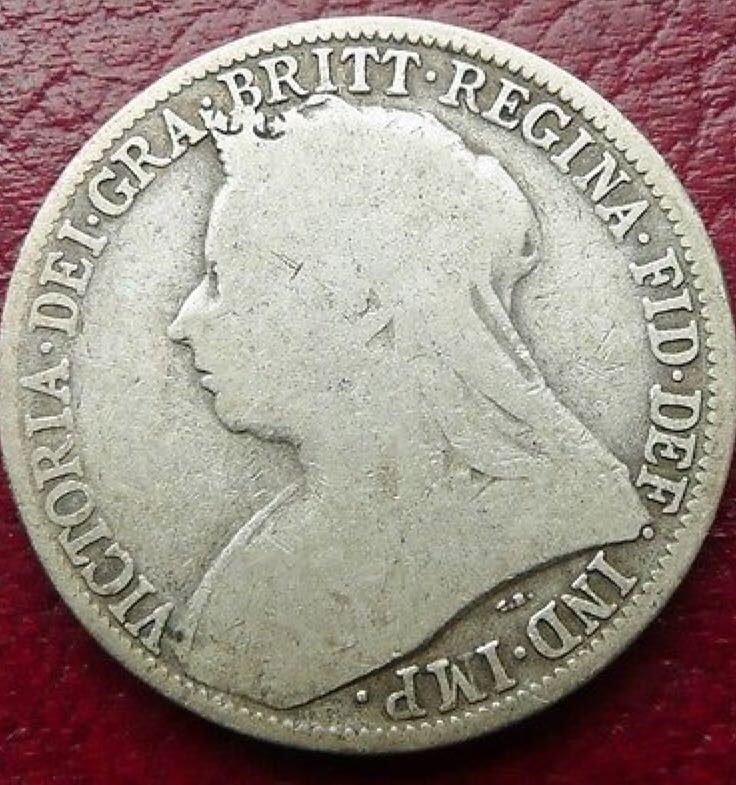 1897 Victoria British Silver “Widows Head “ Shilling Coinn  coin collectible - Main Image 2