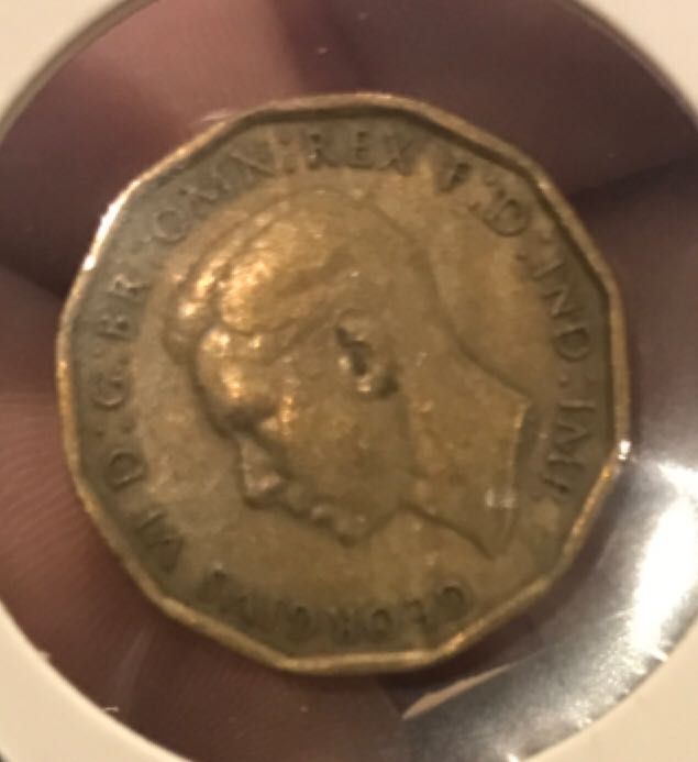 Old 1945 3 Pence  coin collectible - Main Image 2