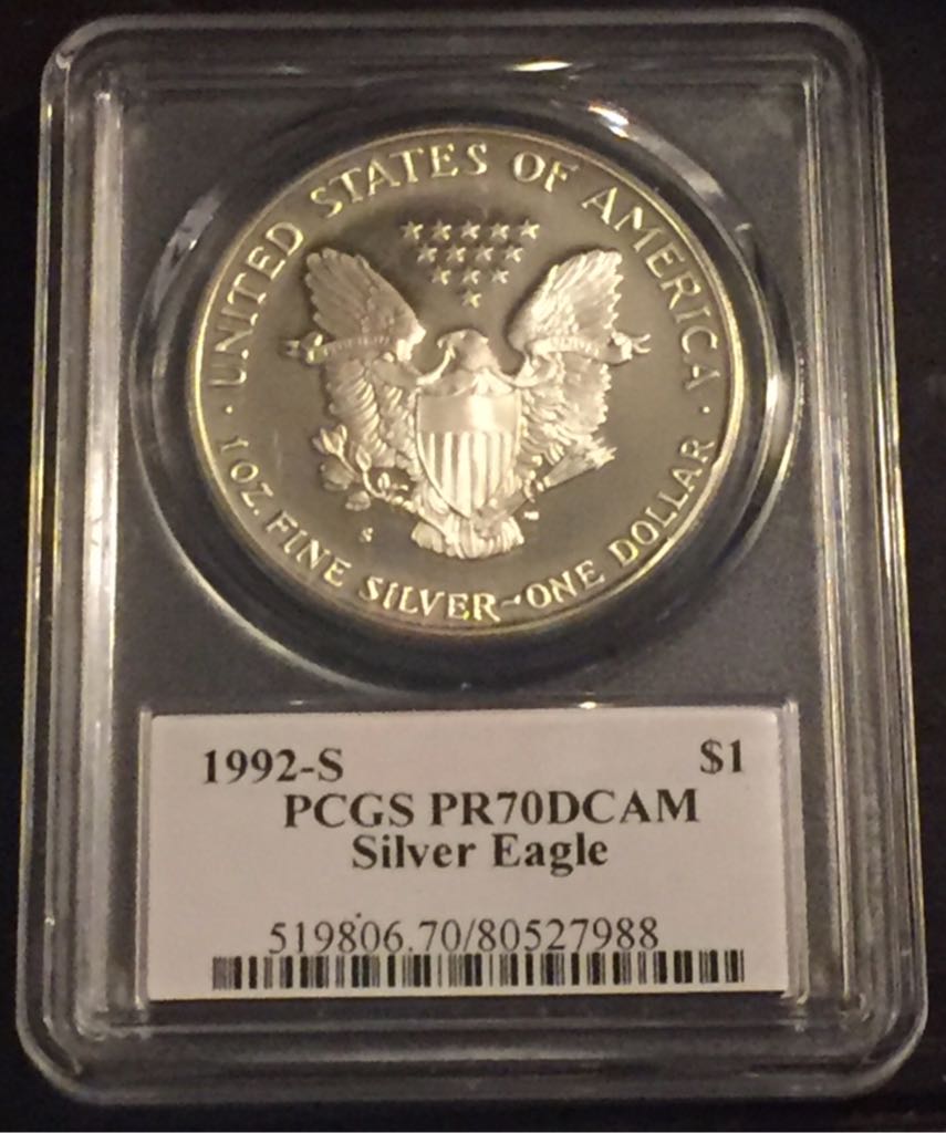 1992 S American Eagle  coin collectible - Main Image 2