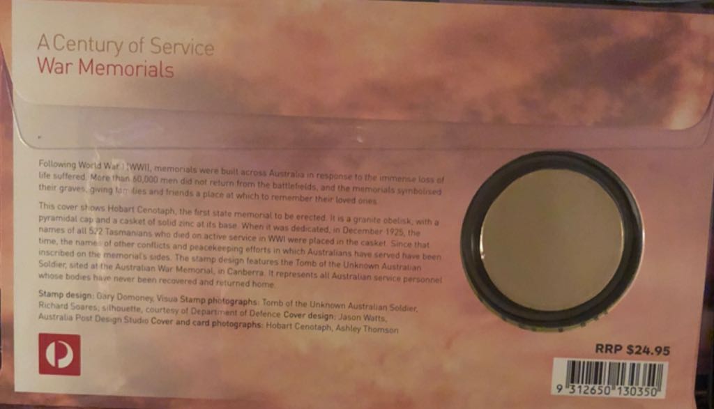 A Centenary Of Service War Memorial  coin collectible - Main Image 2