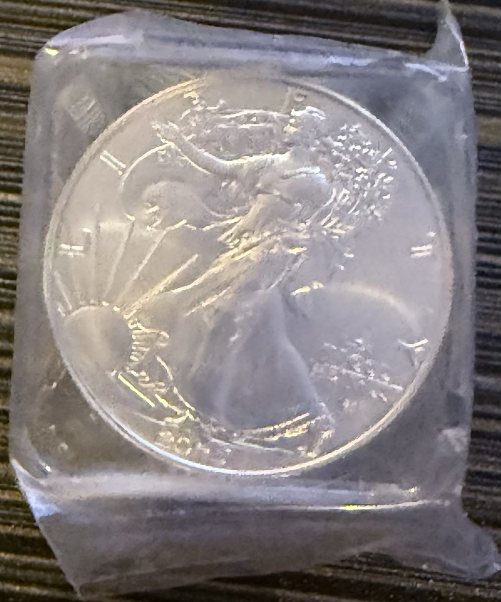 Privy American Eagle 2025 (P) American Silver Eagle PCGS GEM BU Silver Eagle w Eagle Privy Mark 1/50,000 PCGS No  981520.89/52783902. (20) Per Roll  coin collectible - Main Image 3